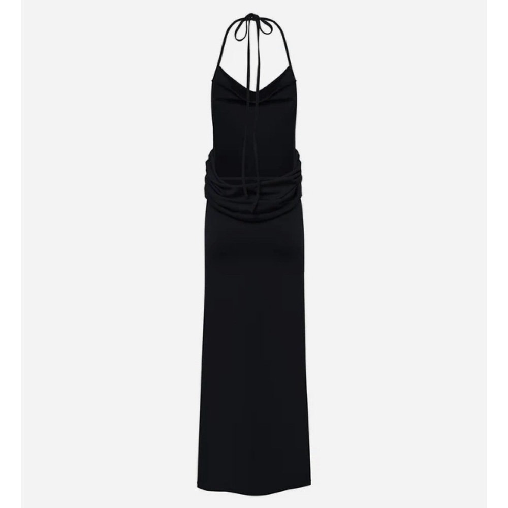 Brandon Blackwood Studio Convertible Slit Halter Dress in Black, Small